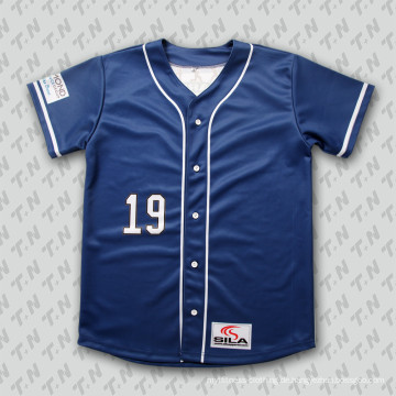 2015 Neueste Entwürfe kundenspezifischer Großhandelsknopf-unten leerer Baseball Jersey